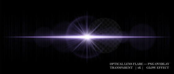 Realistic optical lens flare with bright core, glowing dust, and subtle transparency. Ideal for overlays, highlight accents, and luminous visual compositions.