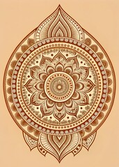 Henna tattoo mandala design with intricate details and floral patterns