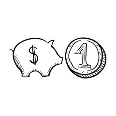 Piggy Bank and Coin Illustration Savings, Investment, and Financial Planning Concept