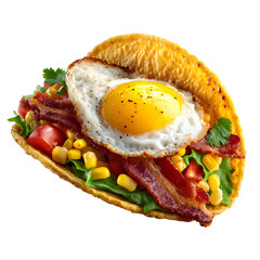 Savory Breakfast Taco with Fried Egg and Bacon for Food Lovers