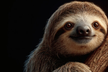 sloth in its natural habitat, watching from a high branch