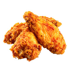 Succulent Crispy Chicken Wings on White Background for Food Photography Projects