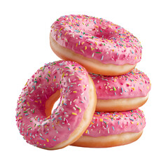 Tasty Stacked Pink Donuts with Sprinkles for Sweet Delightful Treats