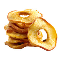 Premium Dried Apple Rings Isolated on White Background for Food Photography