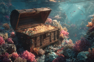 a pirate treasure under the sea.