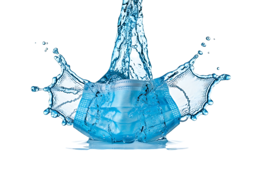 Dynamic blue water splash isolated on transparent background - Powered by Adobe