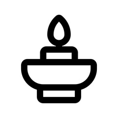 spa candle line icon