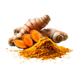 Fresh Turmeric Root Rhizome with Vibrant Powder - Herbal Spice Ingredient for Healthy Cooking and Natural Remedies