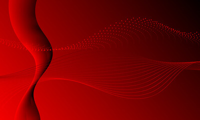 red smooth lines wave curves on soft gradient abstract background