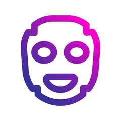facial mask line gradient icon