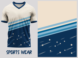 jersey design, jersey texture, sports wear, jersey design for Sublimation print
T-shirt V-neck  Short sleeve. With knit jersey fabric and rib neck texture ( 3d rendered )