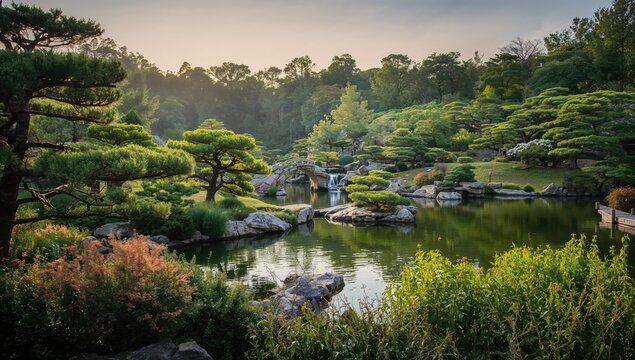 Japanese Garden, a serene landscape promoting relaxation and mindfulness