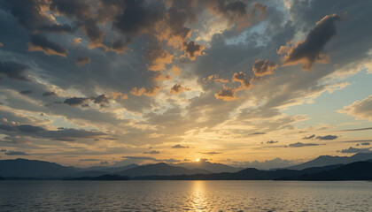 sunset over the river