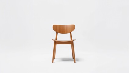 Obraz premium Chair positioned against a plain white backdrop, functional furniture for minimalistic design