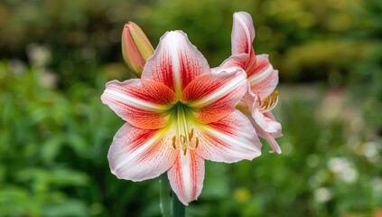 Fototapeta premium Amaryllis planted in four directions, believed to bloom simultaneously in four flowers or directions