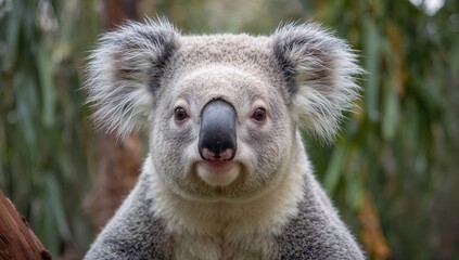 Naklejka premium Koalas at a wildlife park, promoting conservation awareness