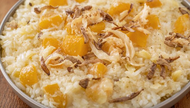 Close-up of Metha Zarda featuring a blend of dry fruits and coconut, highlighting a fiber-dense choice