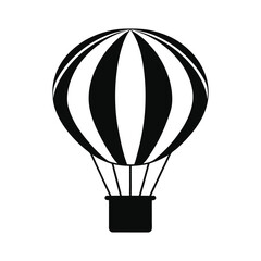 Black and white hot air balloon silhouette airship