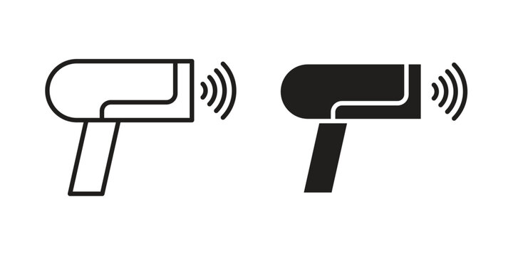 Barcode scanner icon in filled, thin line, stroke style for website and apps