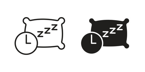 Bedtime icon in filled, thin line, stroke style for website and apps