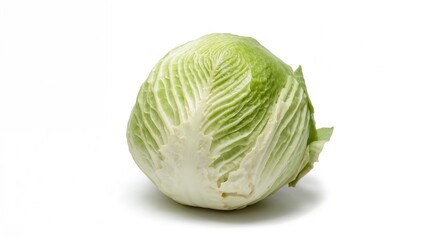 Fototapeta premium Close-up of napa cabbage on white background, fiber-dense choice