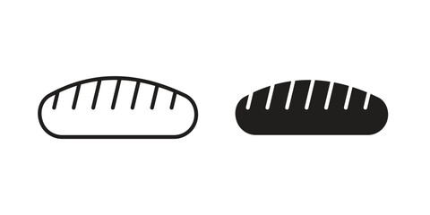 Bread loaf icon in filled, thin line, stroke style for website and apps