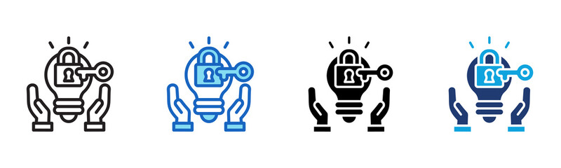 Intellectual Property Icon Multi Style Vector Illustration