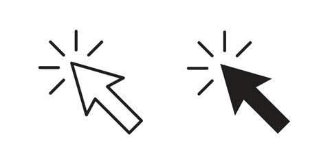 Click icon in filled, thin line, stroke style for website and apps