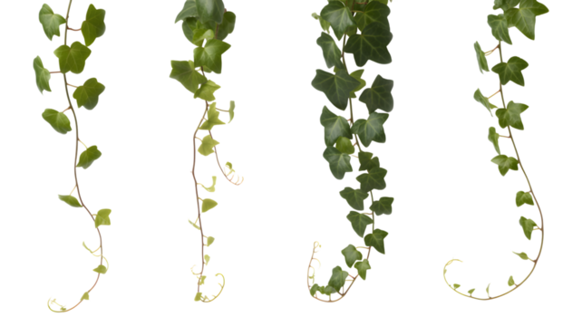 Hanging ivy vines isolated on transparent background