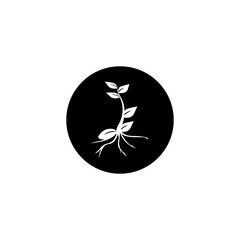 plant icon vectors illustration, color black and white