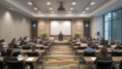 Fototapeta premium Blurred soft seminar room suitable for background use