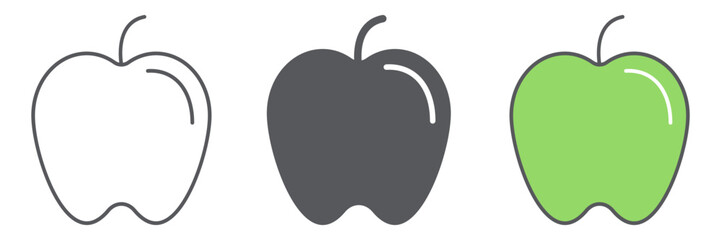 Apple line icon, food and vitamin, fruit sign, vector graphics, a linear pattern on a white background.