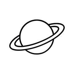 Line Drawing of a Celestial Sphere with Prominent Rings on White Background