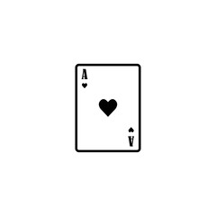 Ace of hearts, love symbol, outline design