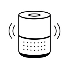 Wireless Speaker with Voice Control Showing Sound Waves
