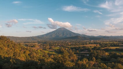 Fototapeta premium Scenic landscape with hills and rural scenery