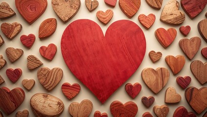 Wooden heart background, suitable for text overlay and design layouts