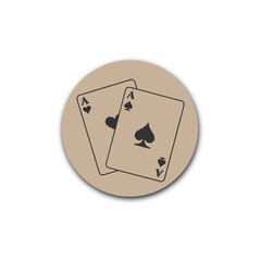 Ace of spades and love, brown circle background