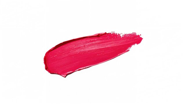Lipstick stroke on a white background, showcasing beauty application technique