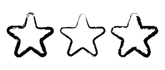 set of star grunge textures frame icon, grunge frame icon, collection star photo image frame icon.