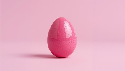 Isolated pink dinosaur egg, unique decorative element, Easter