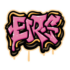 Eire graffiti lettering typography art illustration