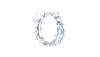 Obraz premium Water droplets form the shape of the number 0, unique artistic representation using generative AI tools