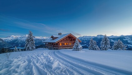 Naklejka premium Traditional wooden home on a hilltop, preservation
