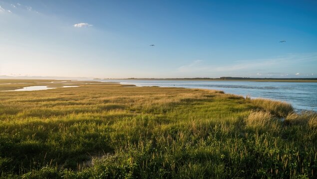 A Marshy Wetland At The River Orne's Mouth, Erosion Risk