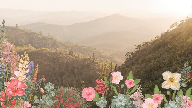 Flora found in the southern Mexico mountains, highlighting biodiversity