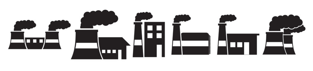 Set of Factory vector illustration