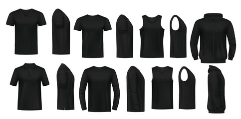 Naklejka premium mens casual clothing realistic vector mockups