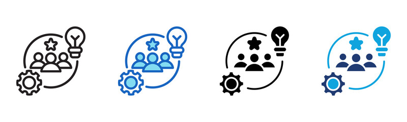 Talent Management Icon Multi Style Vector Illustration