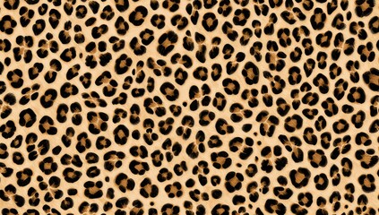2D illustrated leopard pattern, wildlife seamless repeat for textile design